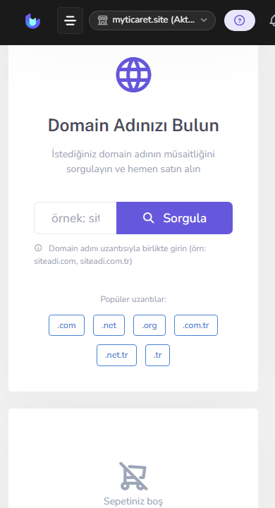 Domain sorgula — mobil