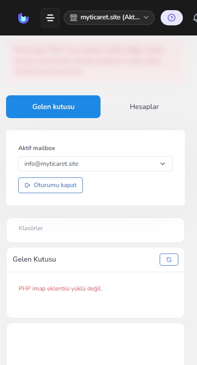 E-posta kutusu — mobil