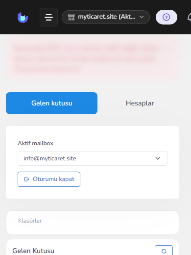 E-posta kutusu — mobil