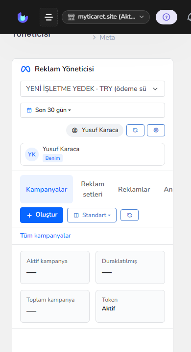 Meta reklam yönetimi — mobil