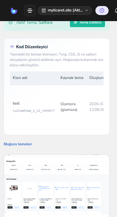 Adım 1 — Tema seçimi — mobil