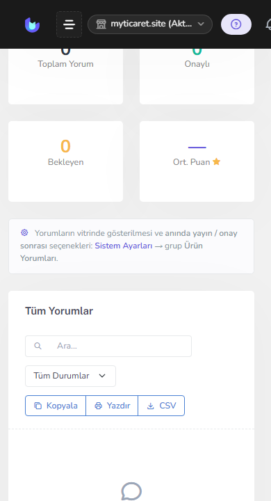 Ürün yorumları moderasyonu — mobil